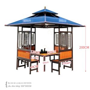 Kích thước nhà chòi sân vườn lắp ghép bằng thép