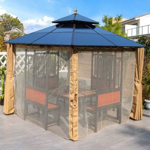 Nhà chòi sân vườn có kèm rèm che tiện lợi