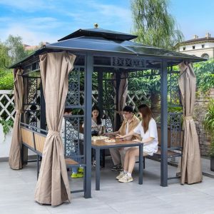 Mẫu nhà chòi sân vườn lắp ghép đơn giản hình vuông cột kép