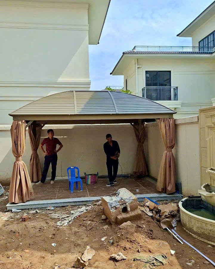 Thi công lắp dựng chòi sân vườn mái vòm tại Đồng Nai