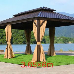 Chòi sân vườn hình chữ nhật hợp kim nhôm 3.65x6m