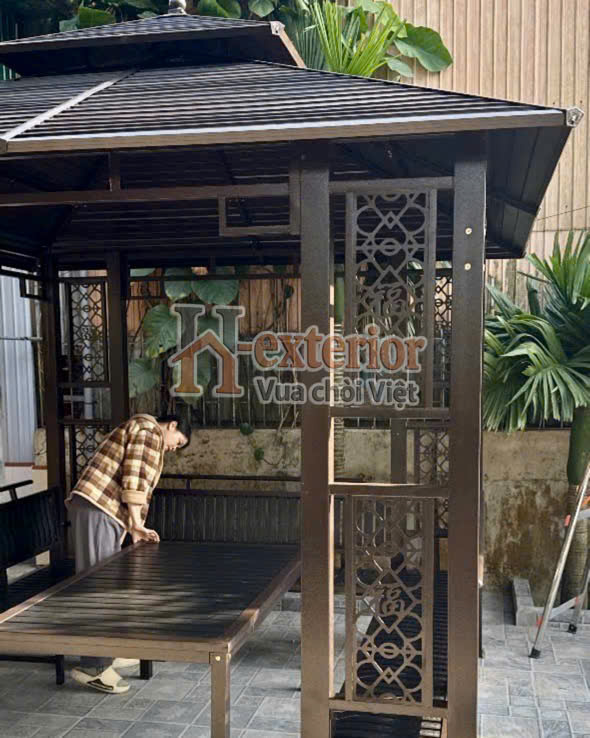 Thi công lắp đặt hoàn thiện chòi thép sân vườn tại Hà Tĩnh