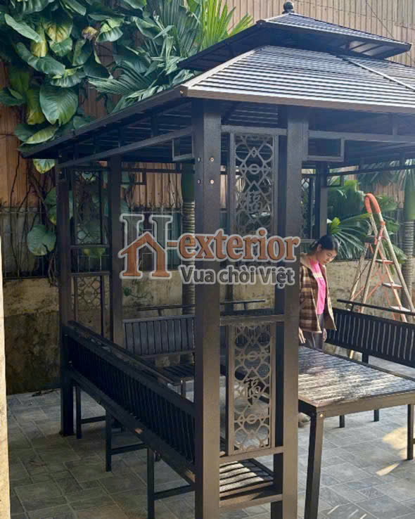 Thi công lắp đặt hoàn thiện chòi thép sân vườn tại Hà Tĩnh