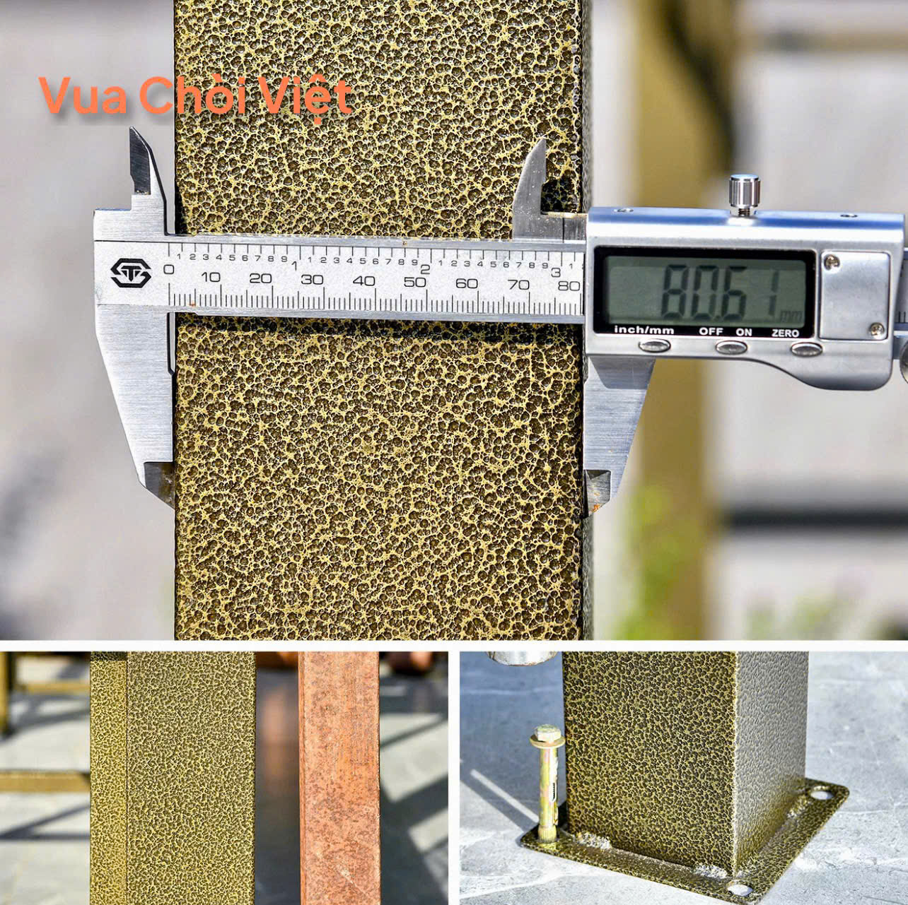 Khung cột chắc chắn vuông 8x8cm dày 1.3 ly