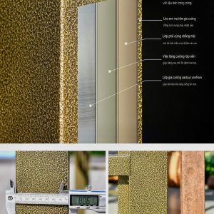 Cột bằng thép mạ kẽm sơn tĩnh điện màu vàng đồng nổi bật và sang trọng