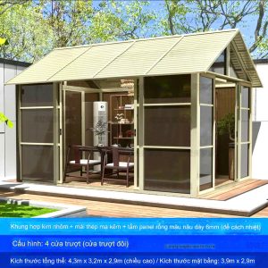 Nhà chòi sân vườn lắp ghép hợp kim nhôm