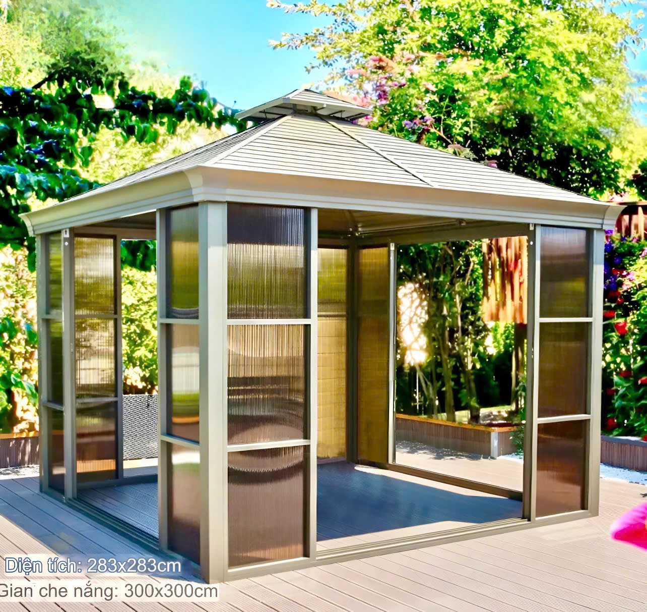 Nhà chòi sân vườn lắp ghép hợp kim nhôm