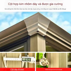 Rãnh thoát nước được bố trí xung quanh mái chòi