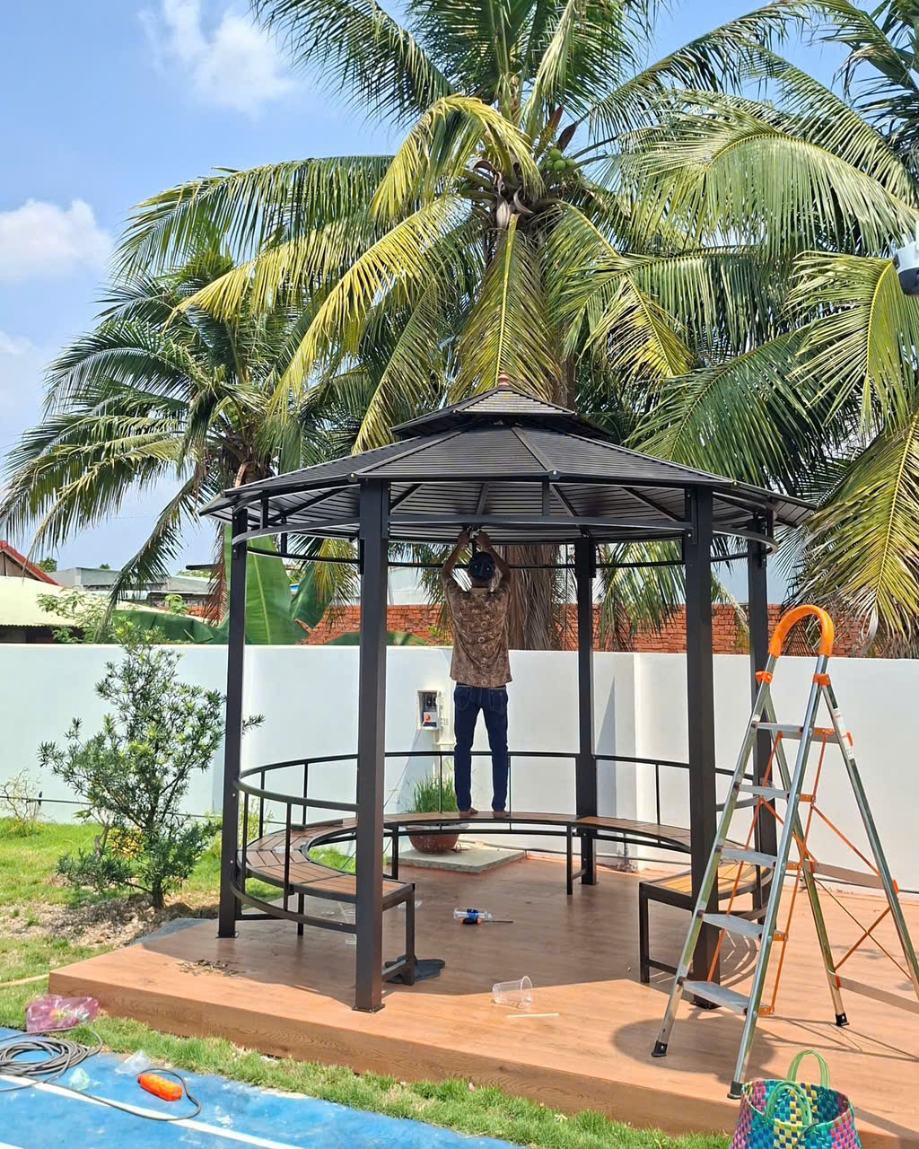 Hoàn thành lắp ráp chòi sắt tròn tại Tây Ninh