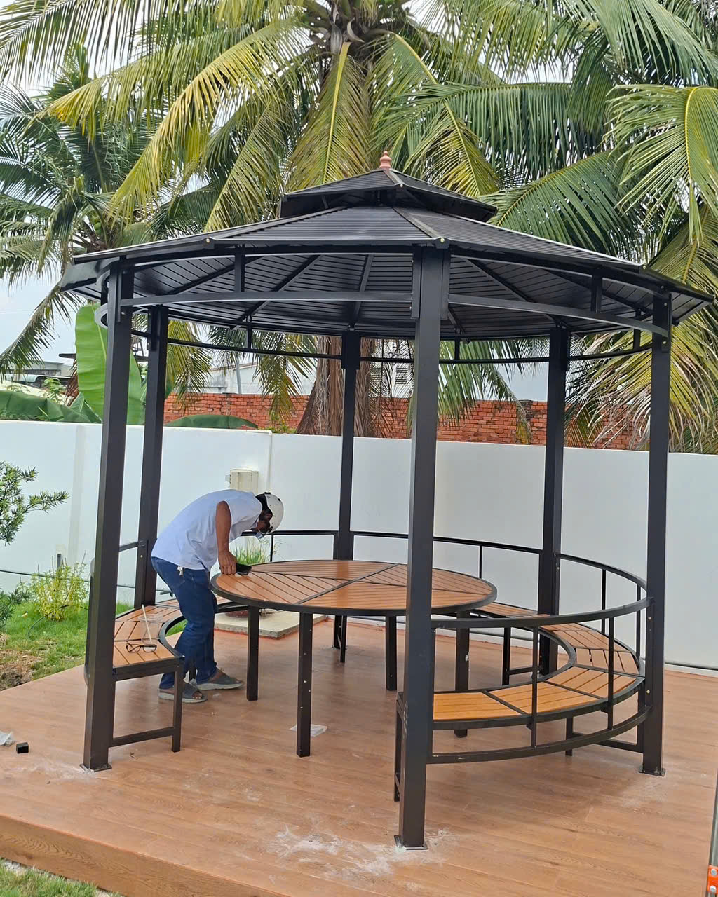 Hoàn thành lắp ráp chòi sắt tròn tại Tây Ninh