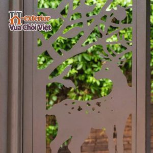 Chòi được trang trí các tấm vách cắt CNC nghệ thuật