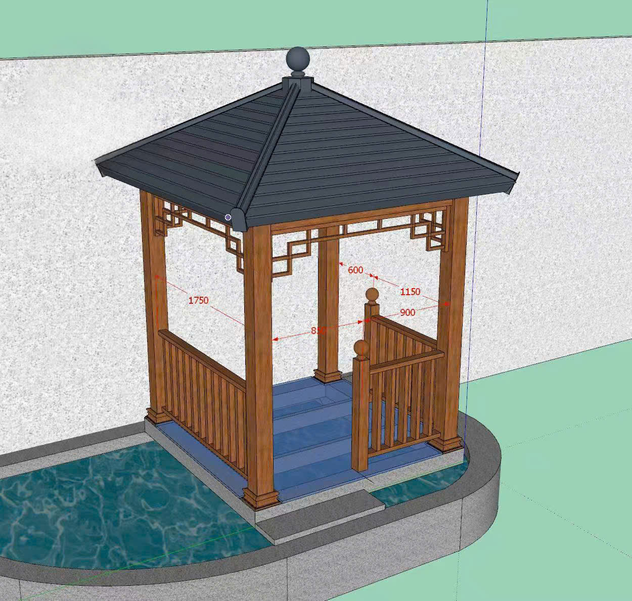 Lắp đặt chòi sân vườn hợp kim nhôm trên mặt hồ Koi tại Hà Nội