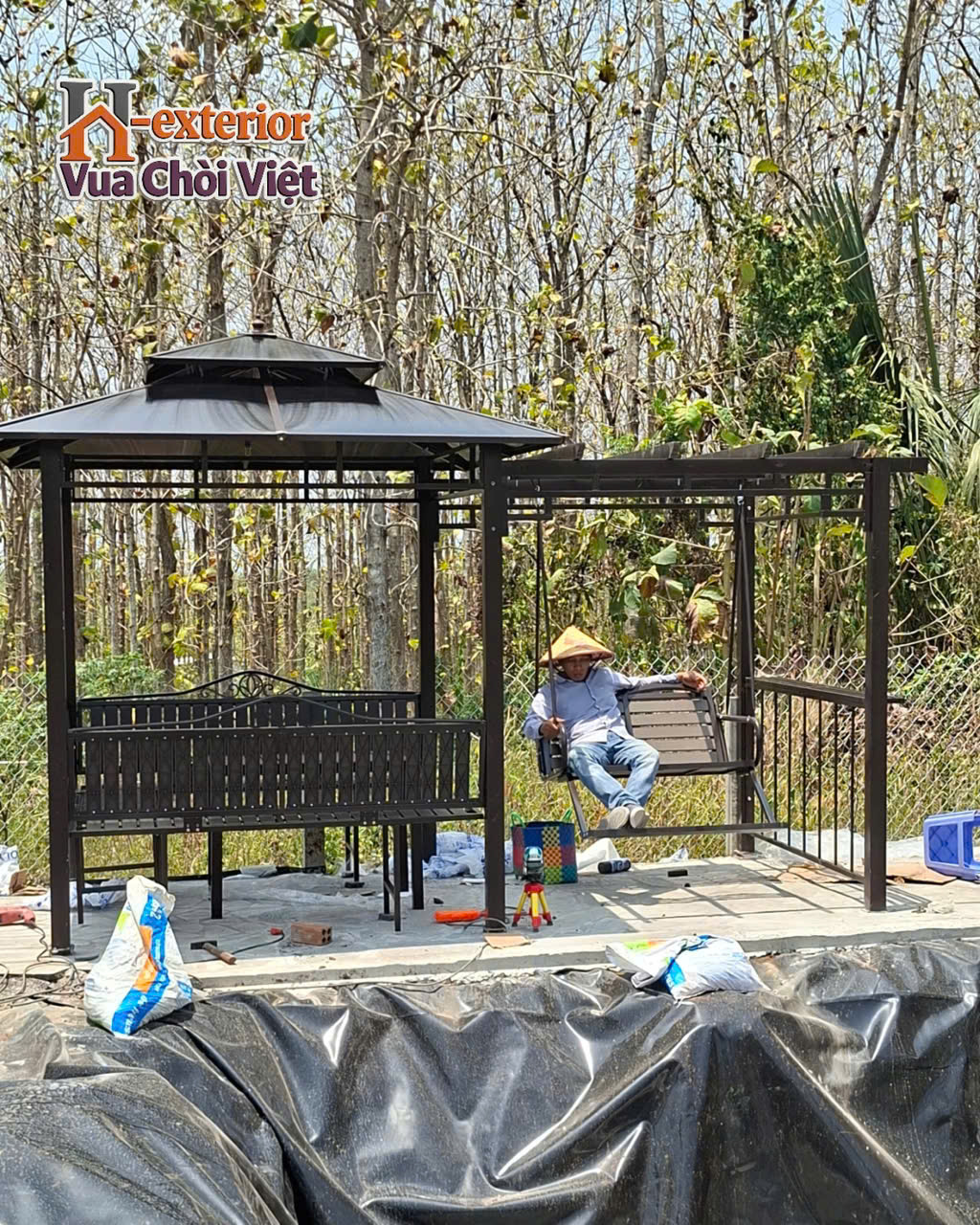 Lắp ráp chòi sân vườn xích đu tại Đồng Nai
