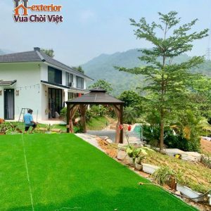 Nhà chòi được lắp đặt trong một khu nghỉ dưỡng sang trọng tại Hòa Bình