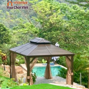 Nhà chòi sân vườn lắp ghép hợp kim nhôm mái kẽm