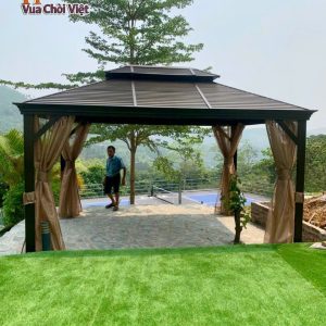 Nhà chòi sân vườn lắp ghép hợp kim nhôm mái kẽm