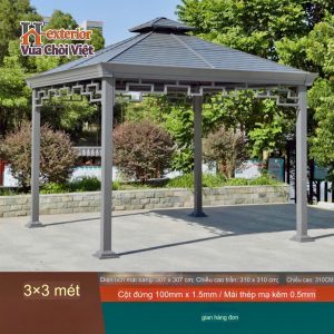 Chòi có kích thước vuông 3x3m, hoặc hình chữ nhật 3x4m