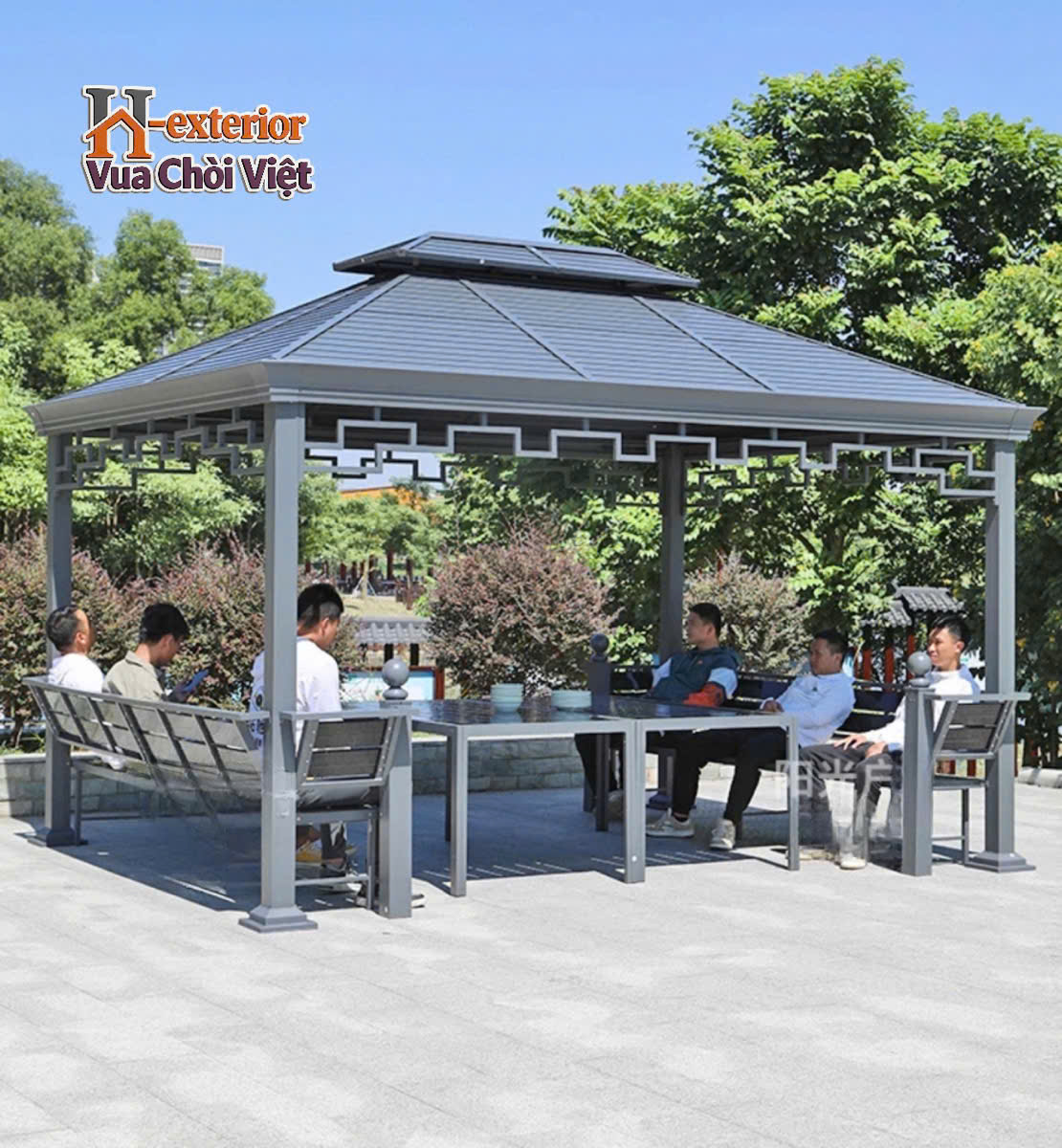 Nhà chòi sân vườn lắp ghép màu ghi
