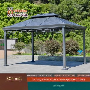 Nhà chòi sân vườn lắp ghép màu ghi