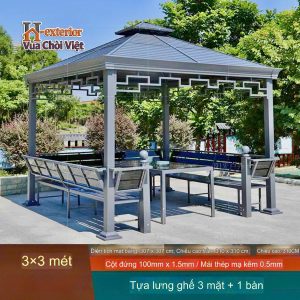 Nhà chòi sân vườn lắp ghép màu ghi