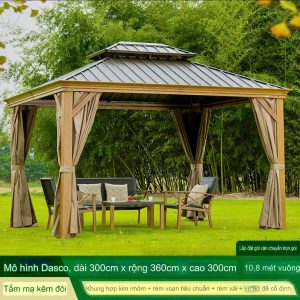 Chòi sân vườn hợp kim nhôm sơn màu gỗ