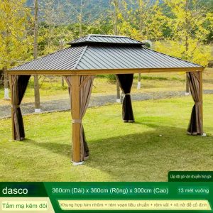 Mái hai tầng giúp không khí lưu thông và chòi luôn được thoáng đãng