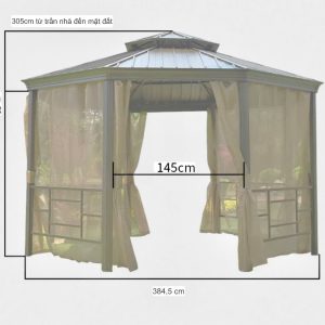 Chòi có đường kính mái 4m rộng rãi