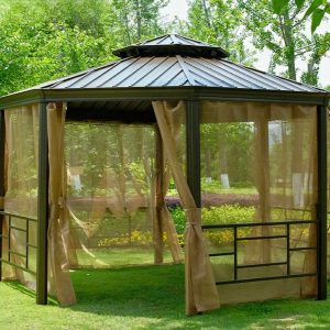 Chòi sân vườn bát giác khung nhôm mái kẽm