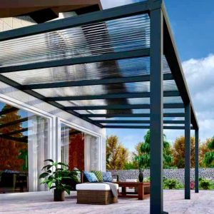 Mái che khung sắt lợp polycarbonate