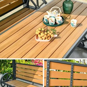 Nan bàn ghế được làm từ gỗ nhựa ngoài trời chống cong vênh mối mọt