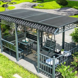 Nhà chòi sân vườn kèm giường và xích đu