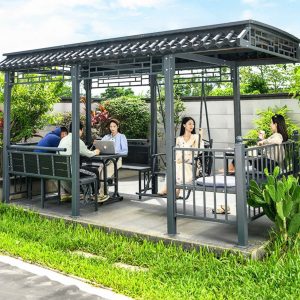 Nhà chòi sân vườn kèm giường và xích đu