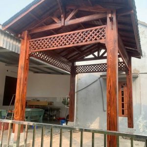 Nhà chòi gỗ hình chữ nhật hai mái