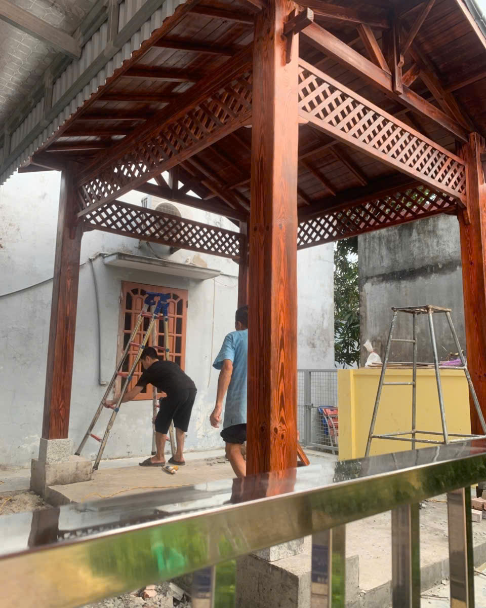 Thi công nhà chòi gỗ hình chữ nhật hai mái tại Hải Phòng