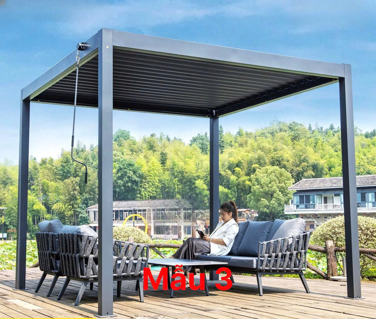 Nhà chòi sân vườn mái bằng M3
