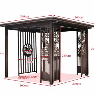 Kích thước chòi sân vườn mái bằng